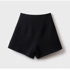 Women’s High-Waist Skort – Elegant A-Line Wrap Mini Skirt Shorts-Skirts-Beige-S-Nausin