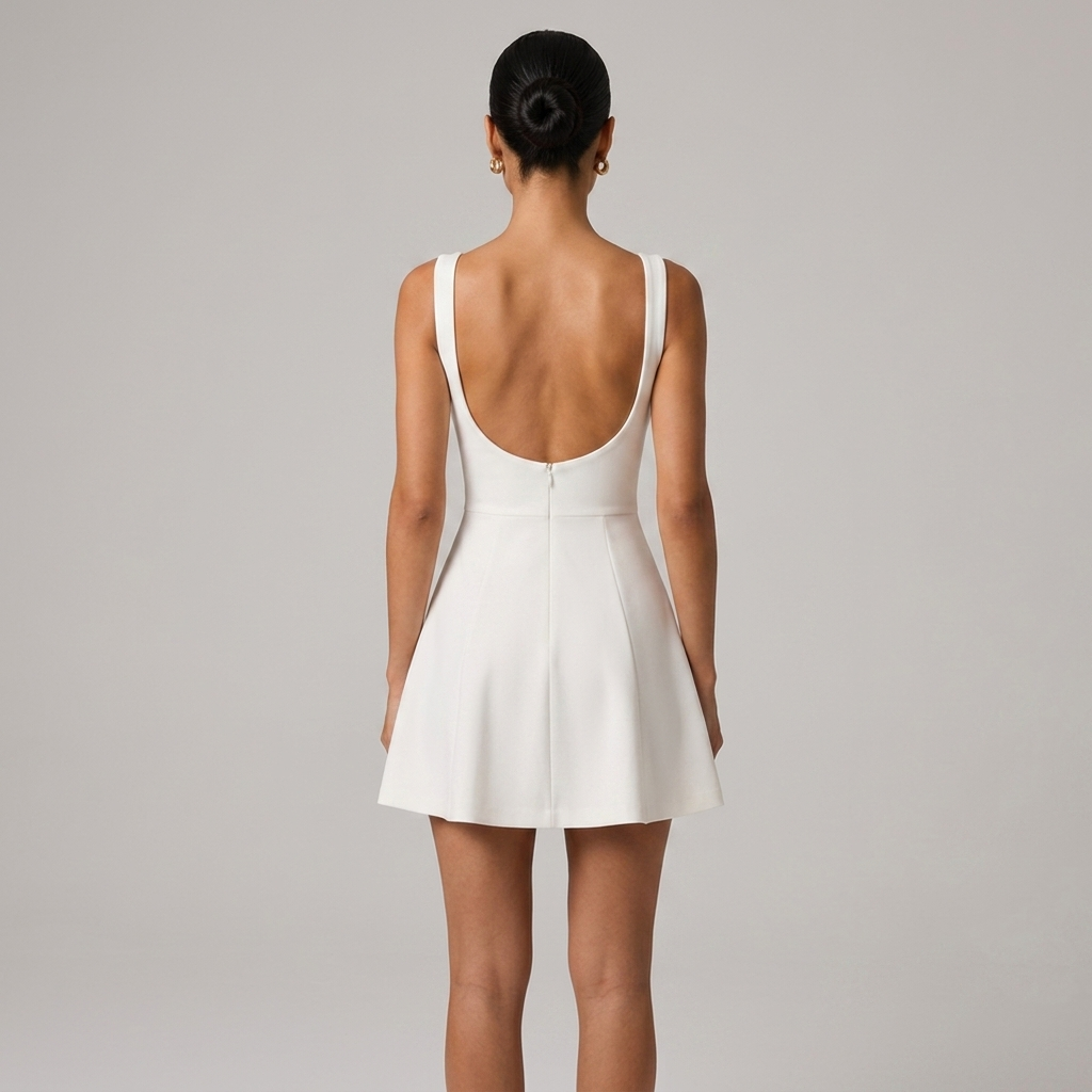 Backless A-Line Mini Dress Sleeveless for Cocktail Parties and Events 3