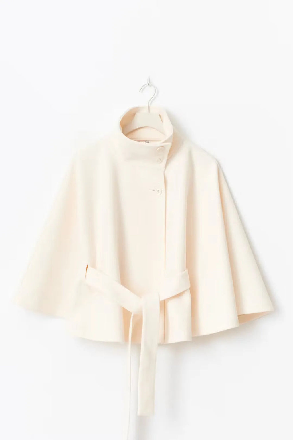Belted Cape Coat with High Neck Relaxed Fit for Women 5