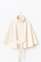 Belted Cape Coat with High Neck Relaxed Fit for Women 5