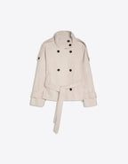 Belted Double-Breasted Pea Coat with High Neck 5