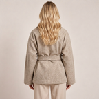 Belted Wool Blend Wrap Coat with Wide Collar 2