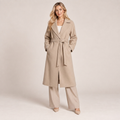 Belted Wool Coat Women Longline Wrap Front 3