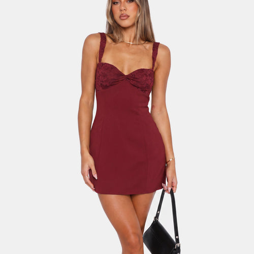 Bodycon Mini Dress with Lace Bust Sweetheart Neckline for Parties 1