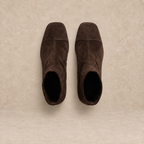 Brown Suede Ankle Boots with Block Heel 3