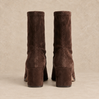 Brown Suede Ankle Boots with Block Heel 4
