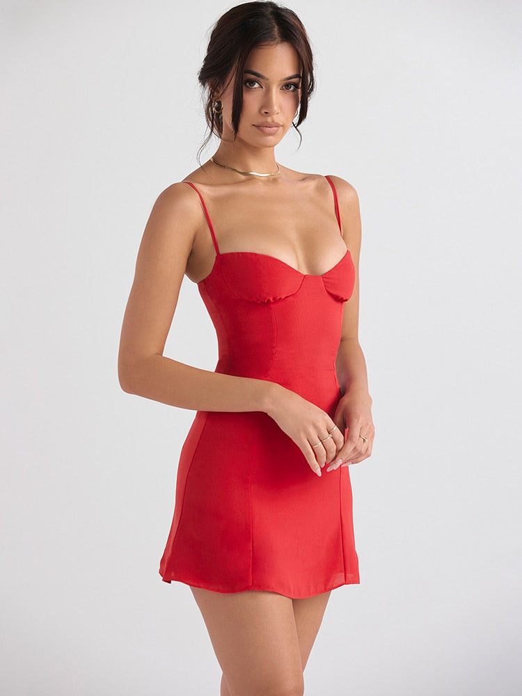 Chiffon Mini Dress with V Neck and Ruffle Detail for Parties 3