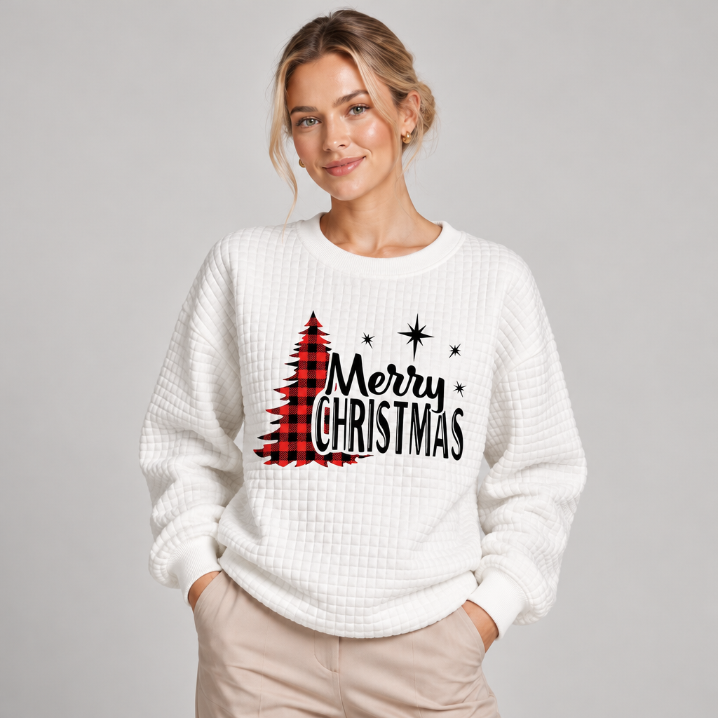 Christmas Jumper with Tree Print Relaxed Fit in Soft Brushed Fabric 0