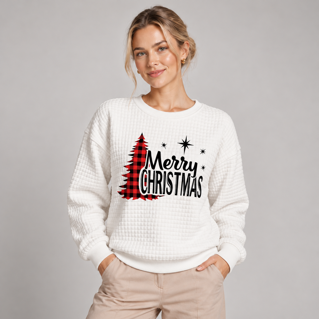 Christmas Jumper with Tree Print Relaxed Fit in Soft Brushed Fabric 2