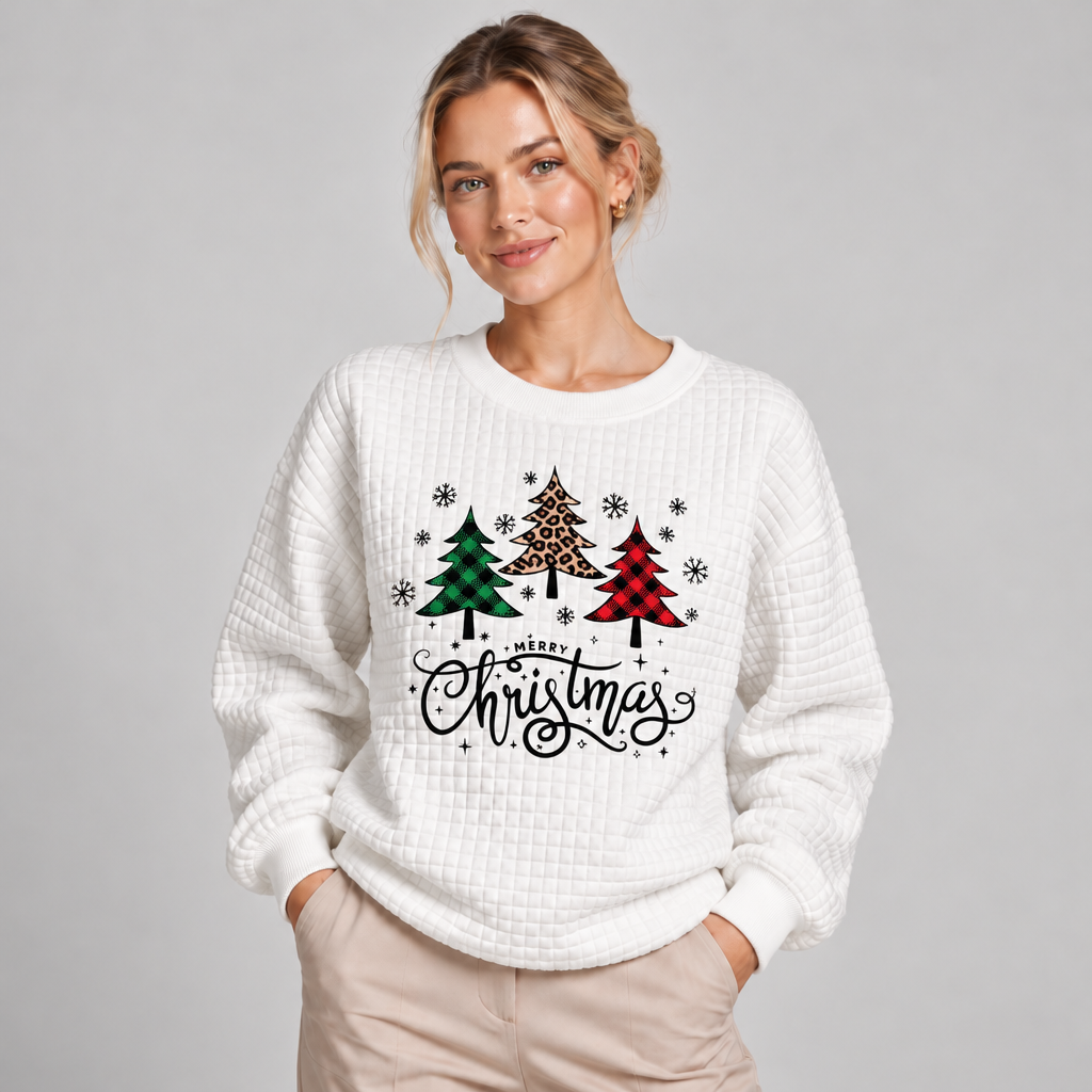 Christmas Jumper with Tree Print Relaxed Fit in Soft Brushed Fabric 3