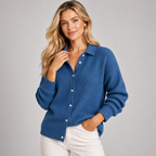 Collared Cardigan Knit Button Up Relaxed Fit 4