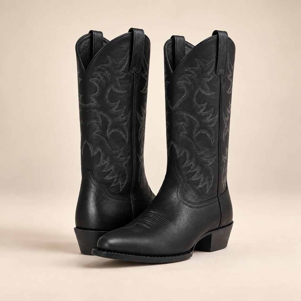 Cowboy Boots for Women Faux Leather Classic Western Style 1