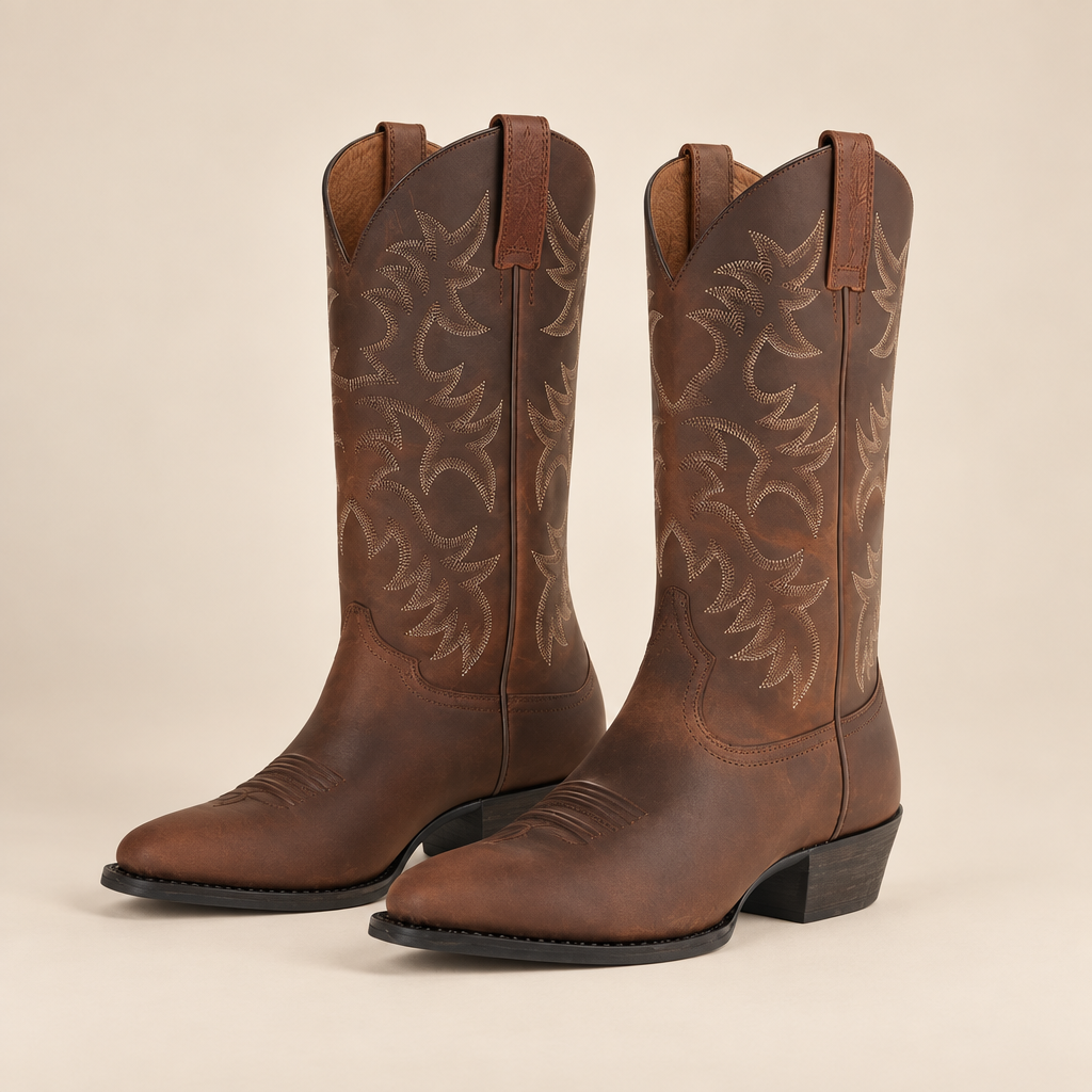 Cowboy Boots for Women Faux Leather Classic Western Style 3