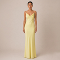 Cowl Neck Maxi Dress Backless in Satin for Formal Evening Wear 0