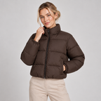 Cropped Padded Puffer Jacket Women High Neck 1