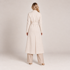 Double Breasted Long Coat Women Belted with Tailored Fit 1