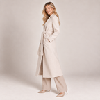 Double Breasted Long Coat Women Belted with Tailored Fit 6