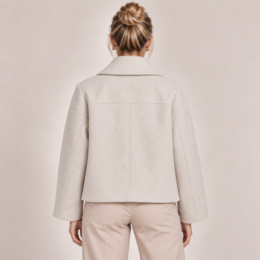 Double Breasted Pea Coat Cropped Oversized Collar 2