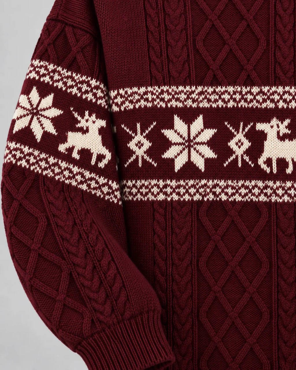 Fair Isle Christmas Jumper Cable Knit Oversized 5