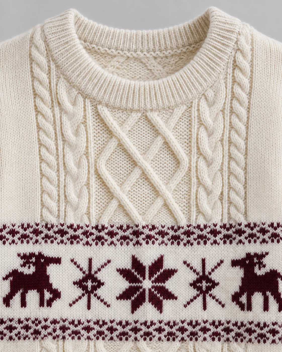 Fair Isle Christmas Jumper Cable Knit Oversized 6