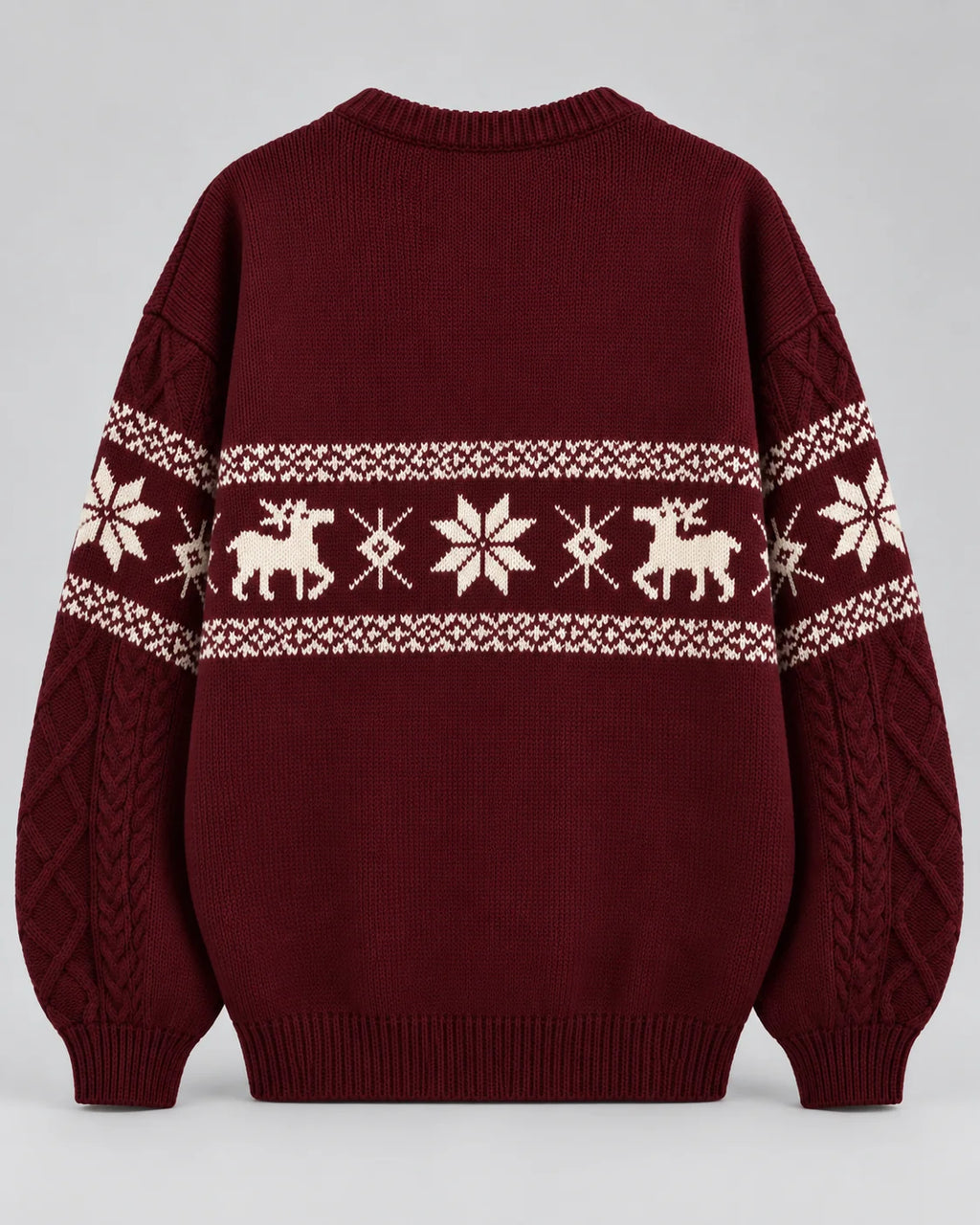 Fair Isle Christmas Jumper Cable Knit Oversized 7