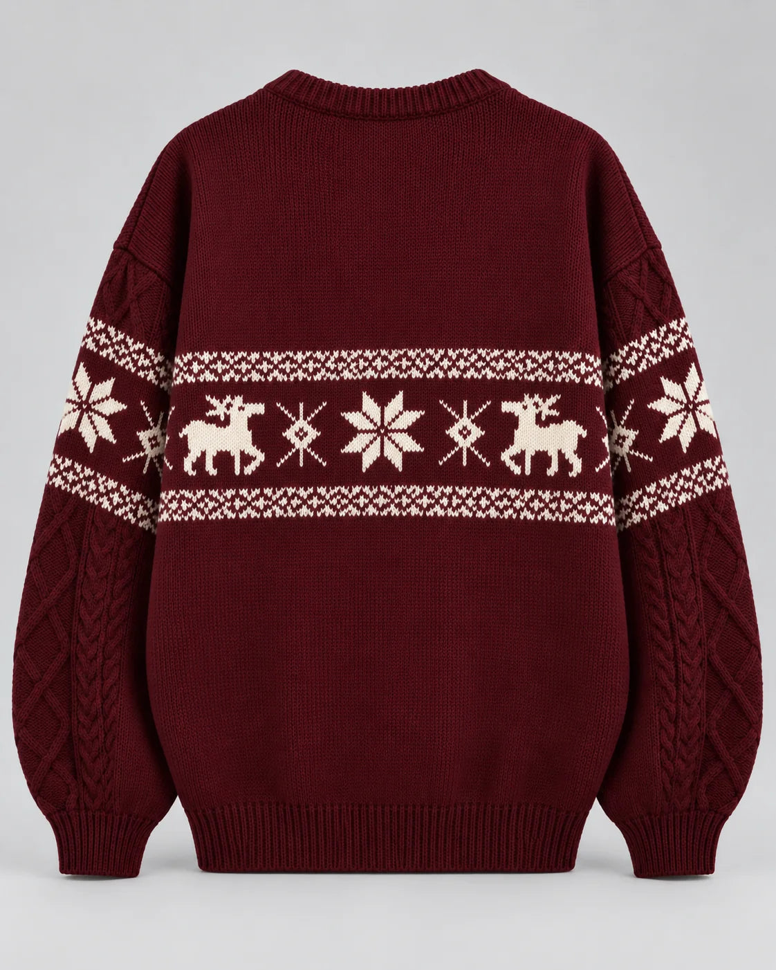 Fair Isle Christmas Jumper Cable Knit Oversized 7