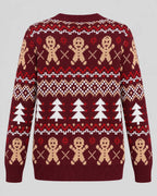 Fair Isle Christmas Jumper with Gingerbread Motif Burgundy 5