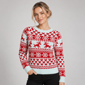 Fair Isle Jumper Crew Neck with Snowflake Pattern 0