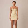 Floral Corset Mini Dress in Polyester for Wedding Guests or Events 0