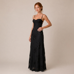 Floral Jacquard Corset Maxi Dress for Wedding Guests 3