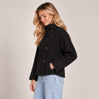 Funnel Neck Wool Jacket Women Oversized Longline 0