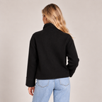 Funnel Neck Wool Jacket Women Oversized Longline 5