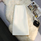 Women’s High-Waist Midi Skirt – Elegant A-Line Office & Summer Skirt-Skirts-Beige-S-Nausin