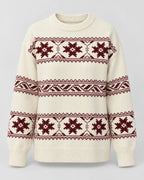 Ivory Fair Isle Jumper Relaxed Fit Snowflake Pattern Cotton Blend 3