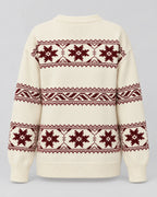 Ivory Fair Isle Jumper Relaxed Fit Snowflake Pattern Cotton Blend 4