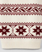 Ivory Fair Isle Jumper Relaxed Fit Snowflake Pattern Cotton Blend 6