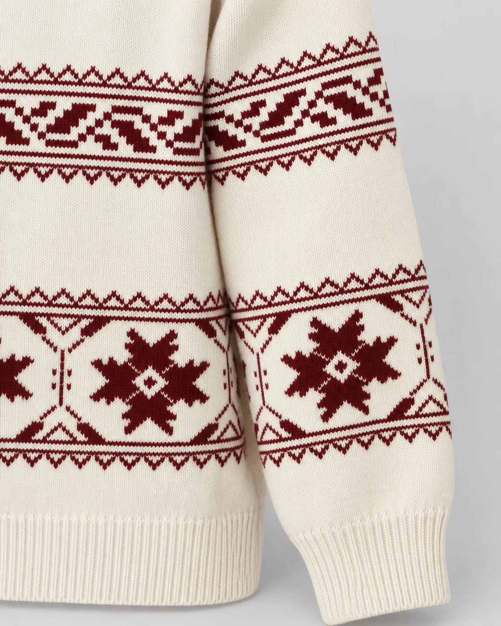 Ivory Fair Isle Jumper Relaxed Fit Snowflake Pattern Cotton Blend 7