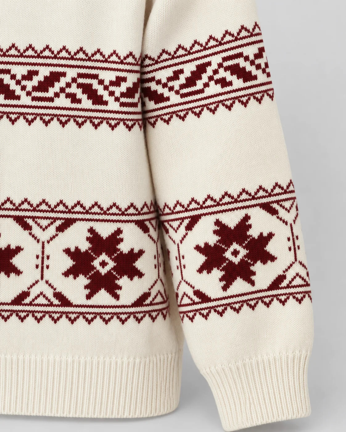 Ivory Fair Isle Jumper Relaxed Fit Snowflake Pattern Cotton Blend 7