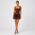Lace Mini Dress with Square Neck for Wedding Guests 0