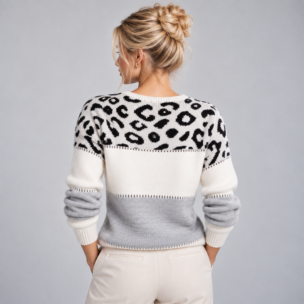 Leopard Print Jumper Women Crew Neck 2