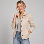 Lightweight Quilted Jacket With Buttons Stand Collar 1
