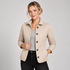 Lightweight Quilted Jacket With Buttons Stand Collar 2