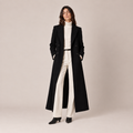 Long Black Coat Women Tailored Maxi Overcoat 0