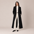 Long Black Coat Women Tailored Maxi Overcoat 0
