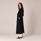 Long Black Coat Women Tailored Maxi Overcoat 1