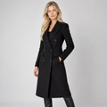 Long Coat Women Double Breasted Tailored Straight Fit with Pockets 3