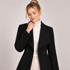 Long Coat Women Tailored with Wide Lapels 1