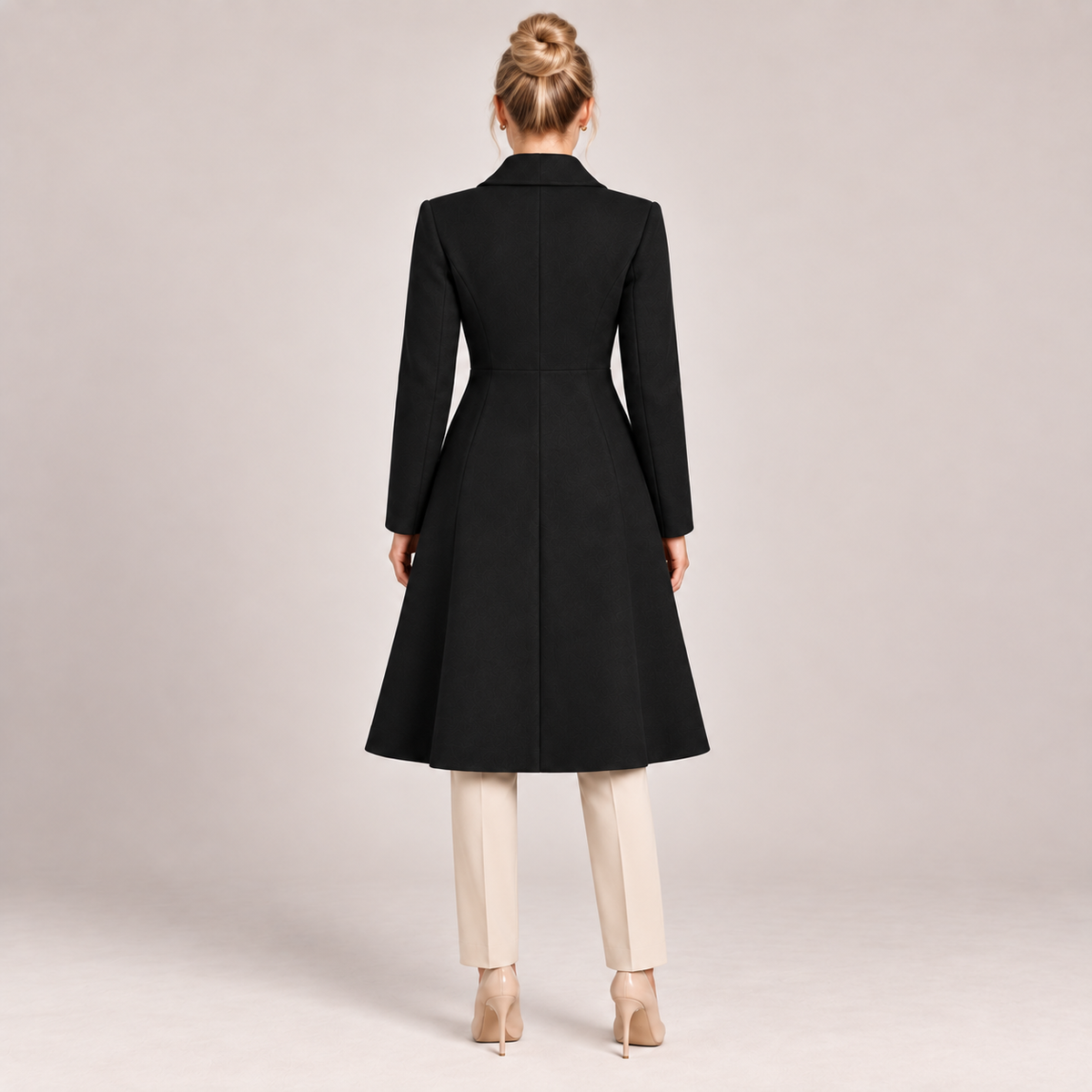 Long Coat Women Tailored with Wide Lapels 2