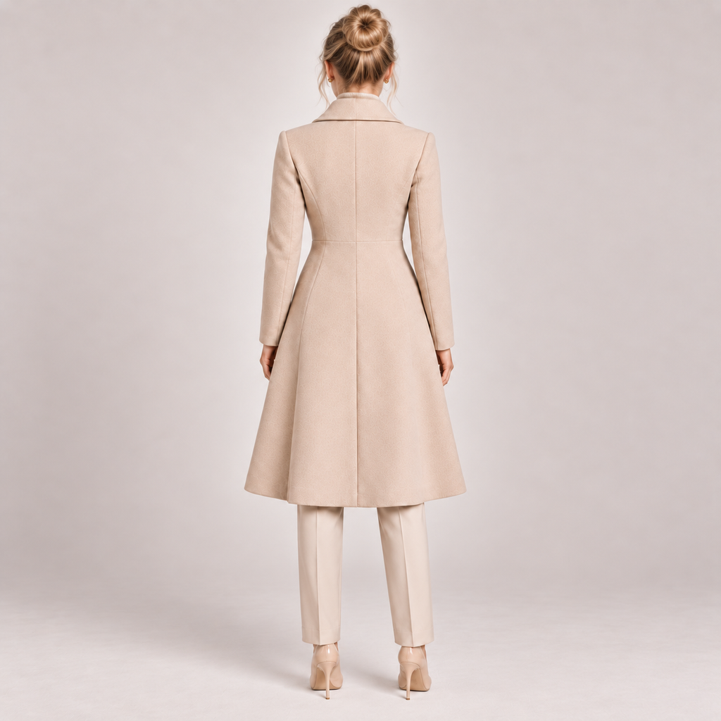Long Coat Women Tailored with Wide Lapels 3