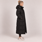 Long Puffer Coat Women Hooded Belted Padded Winter 2